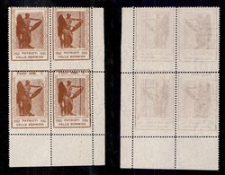 0411 EMISSIONI CLN - VALLE BORMIDA - 1945 - 5 Cent (9ga+9gb+ Doppia Filigrana) - Quartina Angolare Con Entrambe Le Filig - Altri & Non Classificati