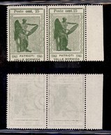 0412 EMISSIONI CLN - VALLE BORMIDA - 1945 - 25 Cent (11bb+11bb Varietà) - Coppia Orizzontale Con Filigrana - Pezzo Di De - Other & Unclassified
