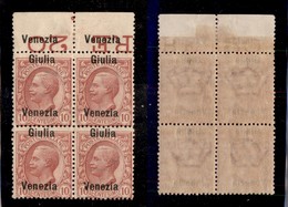 0447 OCCUPAZIONI - VENEZIA GIULIA - 1918 - Giulia Venezia - 10 Cent (22d) - Quartina Bordo Foglio Con Venezia Ripetuto S - Sonstige & Ohne Zuordnung