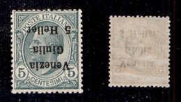 0449 OCCUPAZIONI - VENEZIA GIULIA - 1919 - 5 Heller Su 5 Cent (30a) - Soprastampa Capovolta - Gomma Integra (390) - Sonstige & Ohne Zuordnung