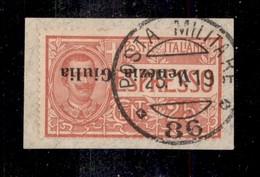 0452 OCCUPAZIONI - VENEZIA GIULIA - 1919 - 25 Cent (1a-Espressi) Con Soprastampa Capovolta - Usato Su Frammento (1.200+) - Sonstige & Ohne Zuordnung