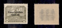 0460 OCCUPAZIONI - FIUME - 1920 - 45 Cent Valore Globale (112) - Gomma Integra (1.375) - Autres & Non Classés