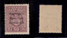 0487 OCCUPAZIONI - MONTENEGRO - 1941 - 50 Para (1a-Segnatasse) - Errore 1V+X1X (pa-non Catalogato) - Gomma Integra - Die - Autres & Non Classés