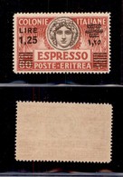 0554 COLONIE ITALIANE - ERITREA - 1935 - 1,25 Lire Su 60 Cent (10-Espressi) - Gomma Integra - Cert. AG (2.000) - Andere & Zonder Classificatie