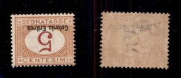 0556 COLONIE ITALIANE - ERITREA - 1920 - 5 Cent (14a-Segnatasse) - Cifra E Soprastampa Capovolte - Gomma Integra - Rayba - Sonstige & Ohne Zuordnung