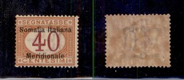 0618 COLONIE ITALIANE - SOMALIA - 1906 - 40 Cent (5-Segnatasse) - Gomma Integra (1.000) - Autres & Non Classés