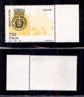 0639 REPUBBLICA - 1995 - Giallo + Nero - 750 Lire Cagliari (2153 Varietà) Bicolore - Gomma Integra - Cert. Oro Raybaudi - Altri & Non Classificati