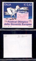 0643 REPUBBLICA - 2005 - Azzurro + Rosa - 0,62 Euro Festival Olimpico (2831-Specializzato 2480Aa) Bicolore - Gomma Integ - Autres & Non Classés