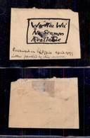 0730 OLTREMARE - HONG KONG - 1889 - We Hai Wei / Not Stamps / Available - Manoscritto A Penna  (Received Im War Office A - Autres & Non Classés