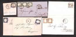 0772 LOTTI E COLLEZIONI - SARDEGNA - 1861/1863 - Due Frammenti + Tre Frontespizi + Una Lettera - Qualità Mista - Da Esam - Other & Unclassified