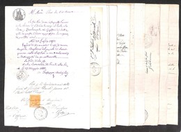 0785 LOTTI E COLLEZIONI - REGNO - 1868/1881 - Lotto Di 21 Certificati Commerciali Del Periodo Su Carta Bollata Con March - Autres & Non Classés