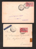 0863 ITALIA - POSTA AEREA - 1917 (20 Maggio) - Roma Torino (GP2 - Longhi 825/17RTb) - Due Aerogrammi Del Volo - Other & Unclassified