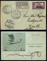 0938 ITALIA - POSTA AEREA - 1927 (29 Marzo) - Trieste Vienna - Cartolina SISA - Other & Unclassified
