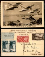 0984 ITALIA - POSTA AEREA - 1933 (28 Marzo) - Decennale Aeronautico - Cartolina Aerea Da Roma A Pisa - Other & Unclassified