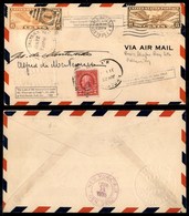 1023 ITALIA - POSTA AEREA - 1935 (22 Giugno) - New York Roma (382 - Longhi 3284/35ZBb) - Aerogramma Con Le Firme Dei Pil - Sonstige & Ohne Zuordnung