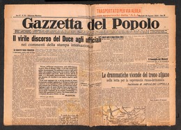 1063 ITALIA - POSTA AEREA - 1934 - Trasportato Per Via Aerea (Longhi 4067/32NEd) - La Gazzetta Del Popolo Del 28 Agosto - Other & Unclassified