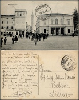 1516 CARTOLINE - REGIONALISMO-FRIULI VENEZIA GIULIA - Monfalcone (GO), Piazza Del Paese Animatissima Viaggiata 1915 - Autres & Non Classés