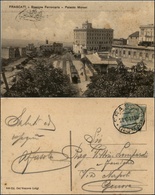 1517 CARTOLINE - REGIONALISMO-LAZIO - Frascati (RM), Stazione Ferroviaria E Palazzo Moroni Viaggiata 1913 - Autres & Non Classés