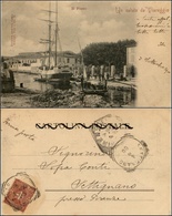 1562 CARTOLINE - REGIONALISMO-TOSCANA - Viareggio (LU), Un Saluto Da, Il Fosso Animata Viaggiata 1900 - Autres & Non Classés