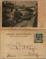 1568 CARTOLINE - REGIONALISMO-TOSCANA - Montecatini Alto, (PT), Arrivo Della Funicolare Animata Viaggiata 1907 - Autres & Non Classés