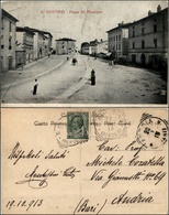 1581 CARTOLINE - REGIONALISMO-UMBRIA - S. Giustino (PG), Piazza Del Municipio Animata Viaggiata 1913 - Other & Unclassified