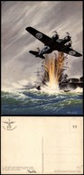 1600 CARTOLINE - AVIAZIONE - Arma Aeronautica - S.79 Che Bombarda Nave (N.021) - Illustratore Berthelet - Nuova FG (20) - Autres & Non Classés