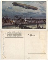 1640 CARTOLINE - AVIAZIONE - German Zeppelin Over The City Of Warsaw - Illustrata By Hans Rudolf Schulze - Nuova - Altri & Non Classificati