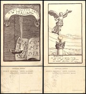 1964 CARTOLINE - PUBBLICITARIE - 2 Cartoline Società Nazionale "Dante Alighieri" - Sotto Comitato Studentesco Biellese - - Other & Unclassified