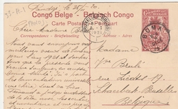 Congo Belge Entier Postal Illustré Pour La Belgique 1921 - Lettres & Documents