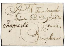 17 ESPAÑA. 1761 (29-sept.). LOS ARCOS A PAMPLONA. Marca Linea <B>NAVARRA </B>(Nº1). RARÍSIMA. - Altri & Non Classificati