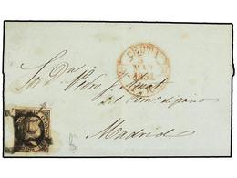 93 ESPAÑA. Ed.6. 1851. CEUTA A MADRID. <B>6 Cuartos</B> Negro, Mat. <B>ARAÑA</B> Y Fechador<B> CEUTA/AFRICA</B>. RARÍSIM - Andere & Zonder Classificatie