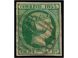 154 ° ESPAÑA. Ed.20. <B>5 Reales</B> Verde. Muy Bonito Ejemplar. Cat. 170?. - Autres & Non Classés