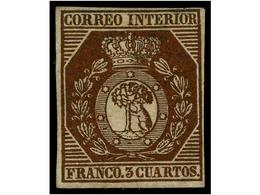 160 (*) ESPAÑA. Ed.23. <B>3 Cuartos</B> Bronce Dorado. Excelente Color Y Márgenes Completos, ínfimo Adelgazamiento En El - Altri & Non Classificati