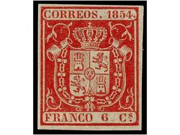 161 ** ESPAÑA. Ed.24. <B>6 Cuartos</B> Rojo. Goma Original Sin Fijasellos. Raro En Esta Calidad. Cert. COMEX. Cat. 460?. - Andere & Zonder Classificatie