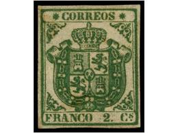 175 * ESPAÑA. Ed.32. <B>2 Cuartos</B> Verde. PIEZA DE LUJO. Cert. GRAUS. Cat. 2.850?. - Other & Unclassified
