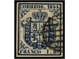 181 ° ESPAÑA. Ed.34. <B>1 Real</B> Azul. PIEZA DE LUJO. Cert. COMEX. Cat. 485?. - Other & Unclassified