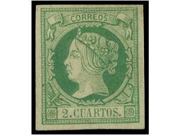 198 * ESPAÑA. Ed.51. <B>2 Cuartos</B> Verde. PIEZA DE LUJO. Cat. 475?. - Autres & Non Classés