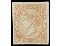 220 * ESPAÑA. Ed.73A. <B>2 Reales</B> Salmón. PIEZA DE LUJO. Cert. COMEX. Cat. 660?. - Other & Unclassified