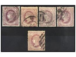 234 ° ESPAÑA. Ed.86 (5). <B>20 Cts.</B> Violeta. 5 Sellos Muy Bonitos. Cat. 510?. - Other & Unclassified