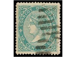 241 ° ESPAÑA. Ed.91F. <B>10 Cents.</B> Azul<B> FALSO POSTAL. </B>MAGNÍFICO. - Autres & Non Classés