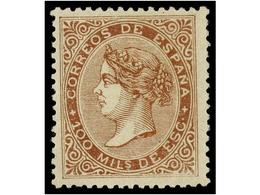 253 * ESPAÑA. Ed.99. <B>100 Mils.</B> Castaño Rojo. Excelente Centraje. MAGNÍFICO EJEMPLAR. Cert. GRAUS. Cat. 750?. - Altri & Non Classificati