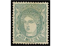 264 * ESPAÑA. Ed.110. <B>400 Mils.</B> Verde. Centraje Perfecto. PIEZA DE LUJO. Cert. GRAUS. Cat. 460?. - Sonstige & Ohne Zuordnung