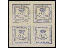 274 * ESPAÑA. Ed.115. <B>4/4 Cto.</B> Azul. PIEZA DE LUJO. Dictamen GRAUS. Cat. 150?. - Other & Unclassified