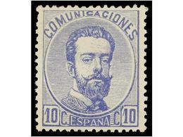 278 (*) ESPAÑA. Ed.121A. <B>10 Cts.</B> Azul, Tipo II. PIEZA DE LUJO. - Autres & Non Classés