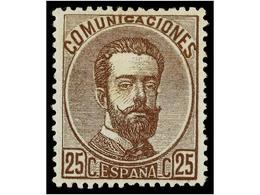 280 * ESPAÑA. Ed.124. <B>25 Cts.</B> Castaño. Color Y Centraje Excepcional. PIEZA DE LUJO. - Altri & Non Classificati