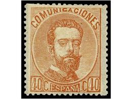 281 ** ESPAÑA. Ed.125. <B>40 Cts.</B> Castaño. Color Y Centraje Perfectos. PIEZA DE LUJO. Cat. 100?. - Sonstige & Ohne Zuordnung