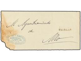 343 ESPAÑA. 1874. <B>CARLISTAS. </B>ESTELLA A ALLO. Marca Ovalada <B>COMISION MERINDAD DE ESTELLA/REYNO DE NAVARRA </B>y - Altri & Non Classificati