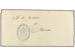 360 ESPAÑA. 1875. <B>CARLISTAS. </B>DURANGO A YZURZA. Marca <B>DIRECCION GENERAL DEL M.N.Y.M.L. SEÑORIO DE VIZCAYA</B> Y - Autres & Non Classés