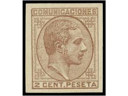 385 * ESPAÑA. Ed.190s. <B>2 Cts.</B> Malva<B> SIN DENTAR.</B> MAGNÍFICO EJEMPLAR. Cat. 112?. - Other & Unclassified