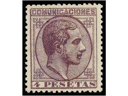 391 * ESPAÑA. Ed.198. <B>4 Pts.</B> Violeta. Excelente Centraje. PIEZA DE LUJO. Cat. 305?. - Autres & Non Classés